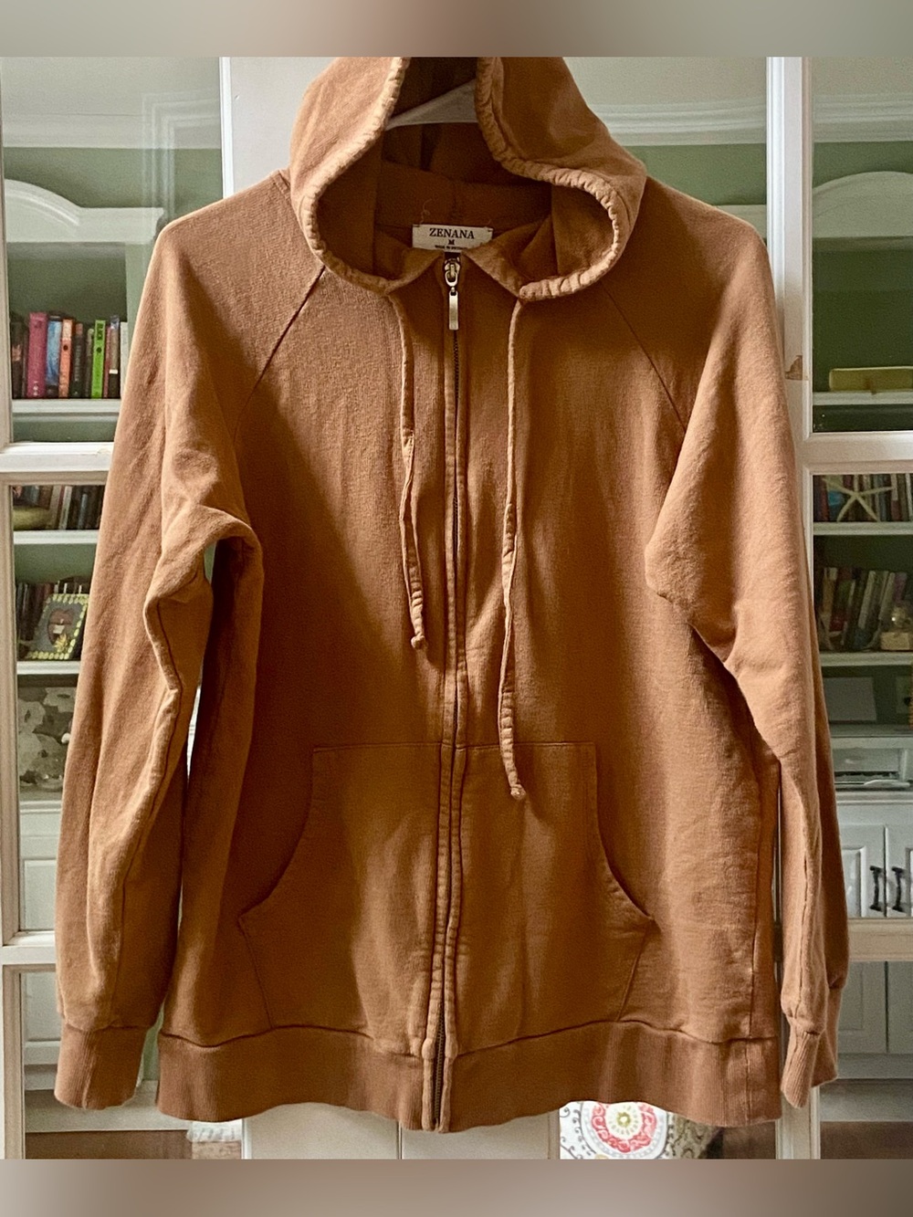 Zenana Camel Color Zip Hoodie Size Medium